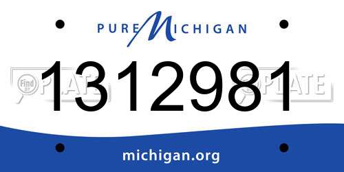 1312981 Michigan License Plate
