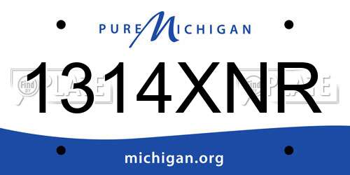 1314XNR Michigan License Plate
