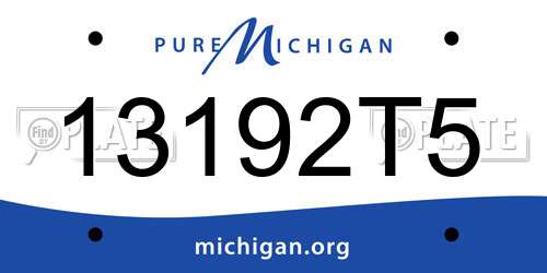13192T5 Michigan License Plate