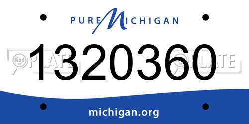 1320360 Michigan License Plate