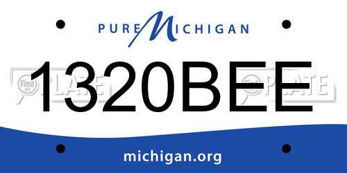 1320BEE Michigan License Plate