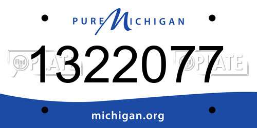 1322077 Michigan License Plate