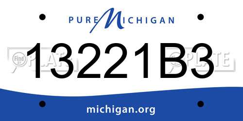 13221B3 Michigan License Plate