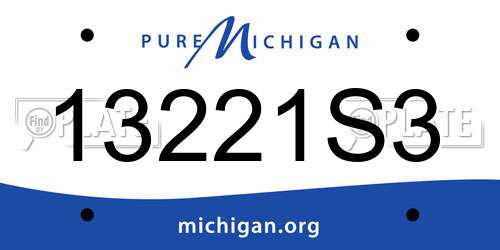 13221S3 Michigan License Plate