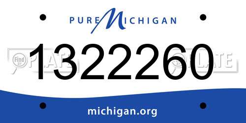 1322260 Michigan License Plate