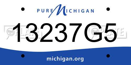 13237G5 Michigan License Plate