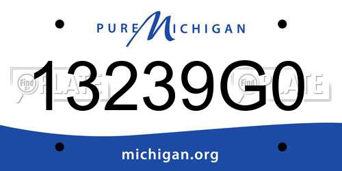 13239G0 Michigan License Plate