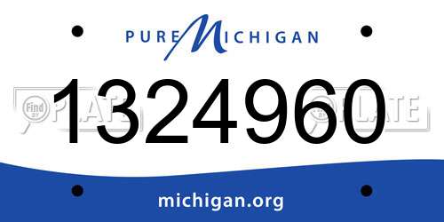 1324960 Michigan License Plate