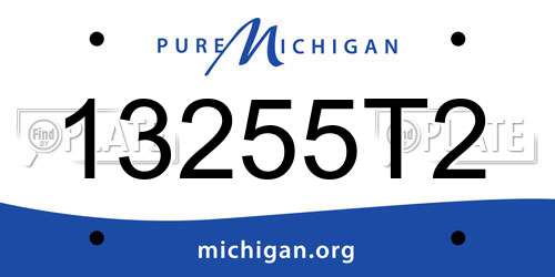 13255T2 Michigan License Plate