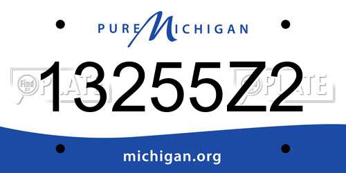 13255Z2 Michigan License Plate