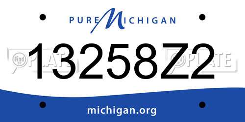 13258Z2 Michigan License Plate