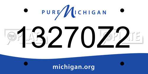 13270Z2 Michigan License Plate