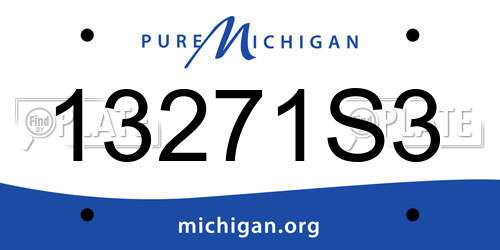 13271S3 Michigan License Plate