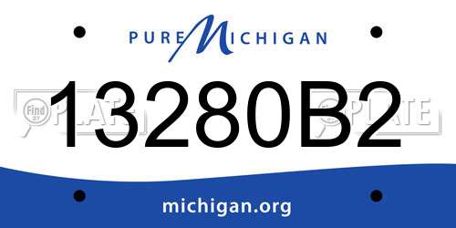 13280B2 Michigan License Plate