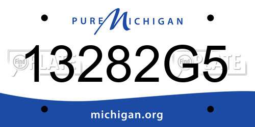 13282G5 Michigan License Plate