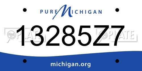 13285Z7 Michigan License Plate