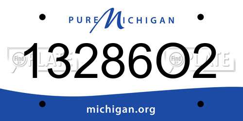 13286O2 Michigan License Plate