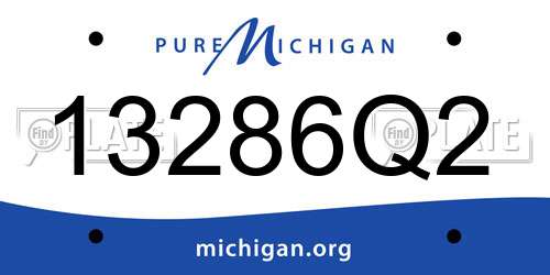 13286Q2 Michigan License Plate