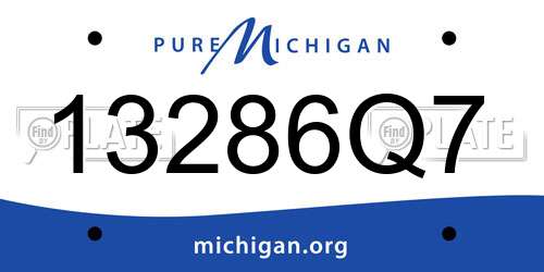 13286Q7 Michigan License Plate