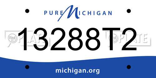 13288T2 Michigan License Plate