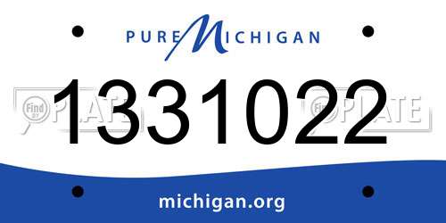 1331022 Michigan License Plate