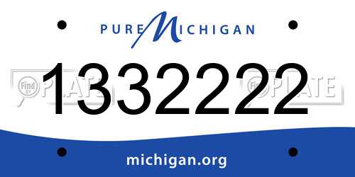 1332222 Michigan License Plate