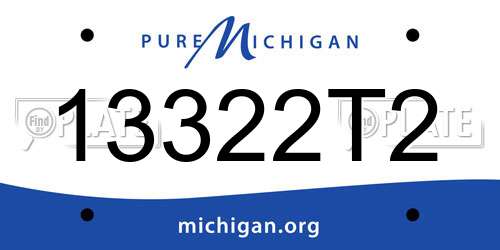 13322T2 Michigan License Plate
