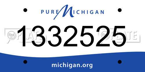 1332525 Michigan License Plate