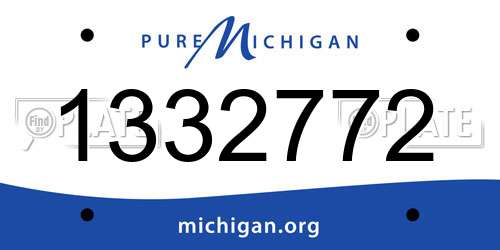 1332772 Michigan License Plate