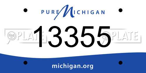 13355 Michigan License Plate