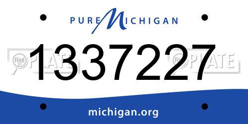 1337227 Michigan License Plate