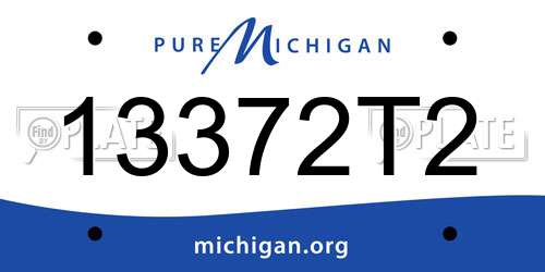 13372T2 Michigan License Plate