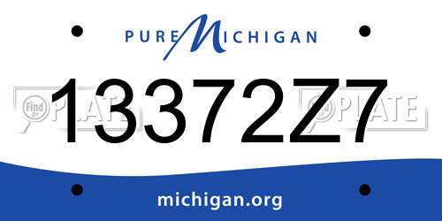 13372Z7 Michigan License Plate