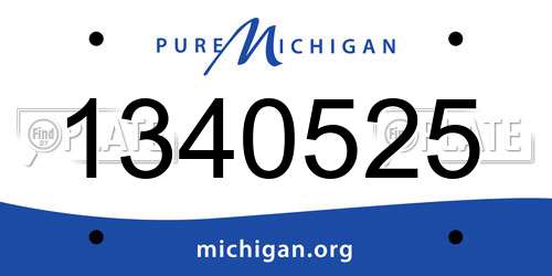 1340525 Michigan License Plate