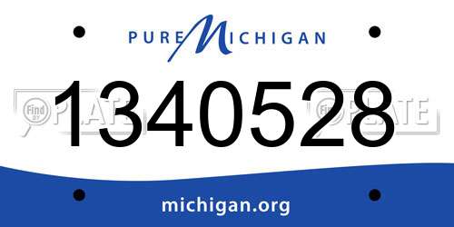 1340528 Michigan License Plate