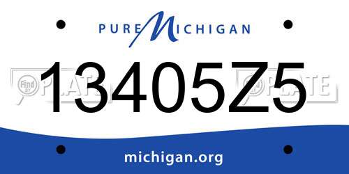 13405Z5 Michigan License Plate