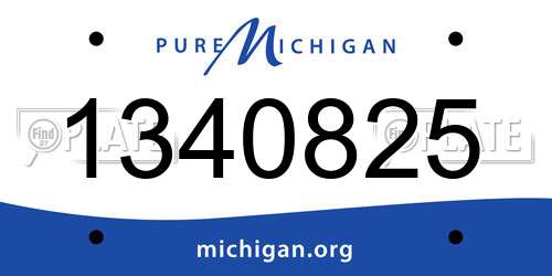 1340825 Michigan License Plate