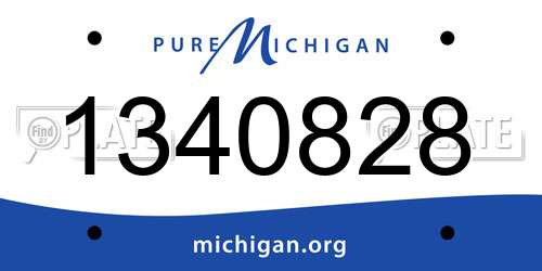 1340828 Michigan License Plate