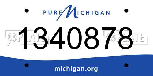 1340878 Michigan License Plate