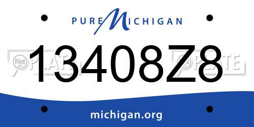 13408Z8 Michigan License Plate