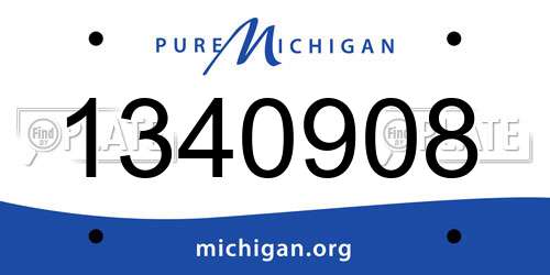 1340908 Michigan License Plate