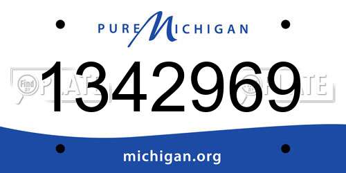 1342969 Michigan License Plate