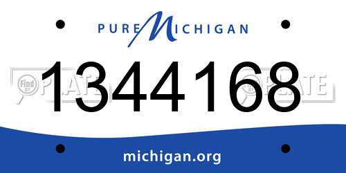 1344168 Michigan License Plate