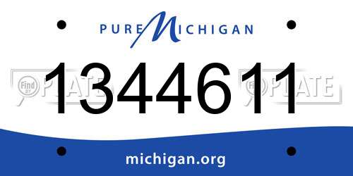 1344611 Michigan License Plate