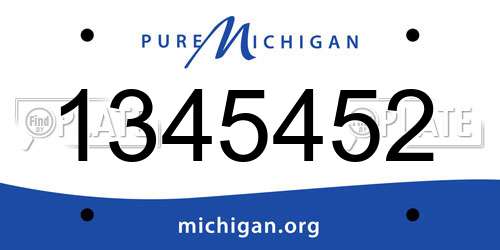 1345452 Michigan License Plate