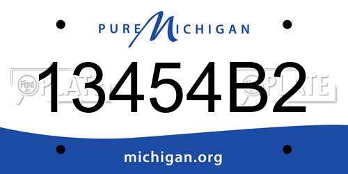 13454B2 Michigan License Plate