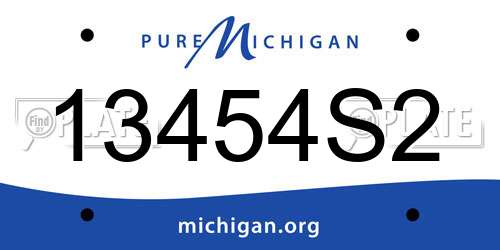 13454S2 Michigan License Plate