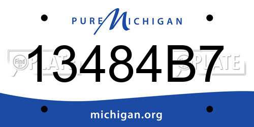13484B7 Michigan License Plate