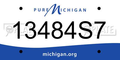 13484S7 Michigan License Plate