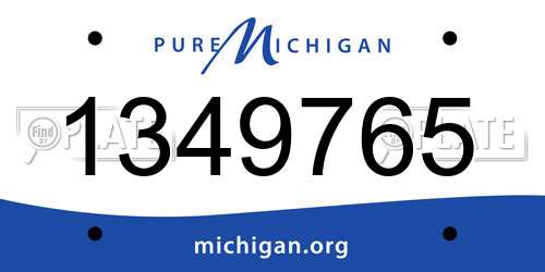 1349765 Michigan License Plate